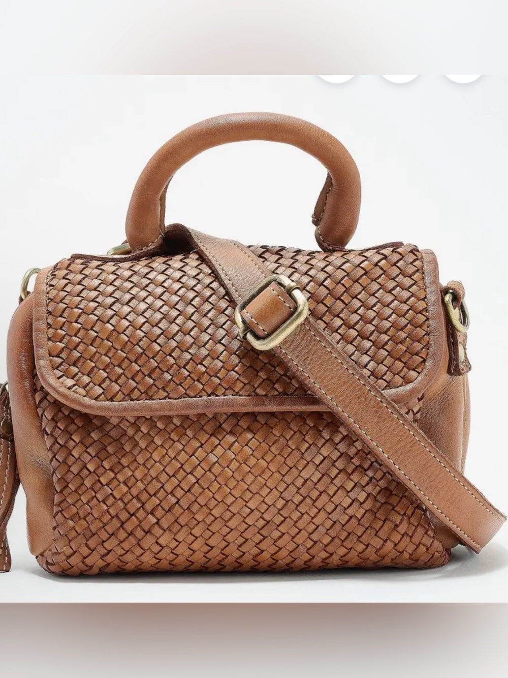 Bolsa Nova Lily Cognac Top Handle Mini Bag with Crossbody